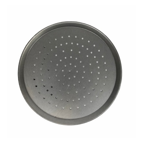 Pizza Tray Perforated - White Steel 9" - W018D