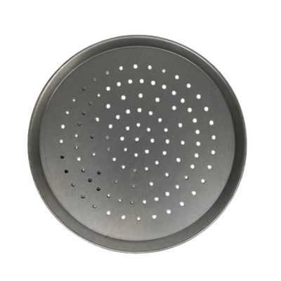 Pizza Tray Perforated - White Steel 16" - W018K