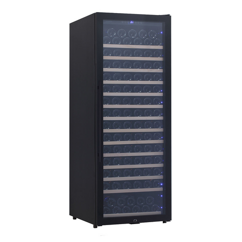 Thermaster WB-166A - 166 Bottles Single Zone Wine Cabinet Black Door - WB-166A