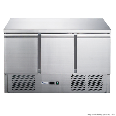 FED-X XGNS1300B - Three Door S-S Benchtop Fridge - 368L - XGNS1300B