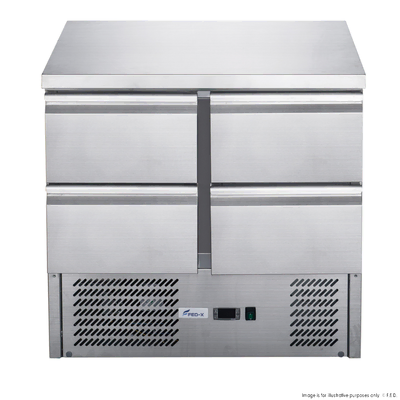 FED-X XGNS900-4D - 4 Drawers S-S Benchtop Fridge - 240L - XGNS900-4D