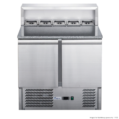 FED-X XGNS900E - Two Door S-S Cover And Marble Top Fridge - 240L - XGNS900E