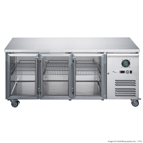 FED-X XUB7C18G3V - Three Glass Door Bench Fridge 1795mm - XUB7C18G3V