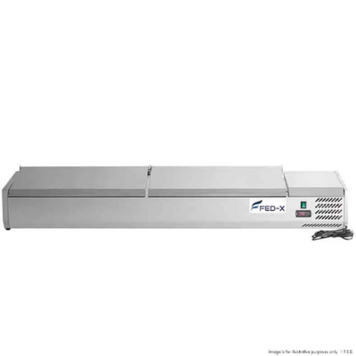 FED-X XVRX1800-380S - Salad Bench with Stainless Steel Lid - 8 x 1/3 GN - XVRX1800-380S