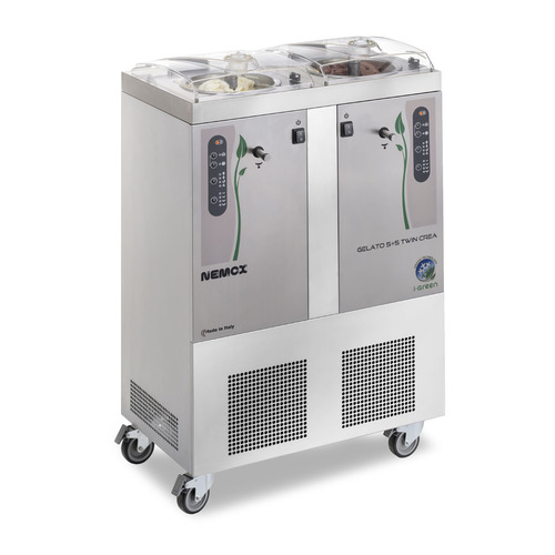 Nemox 5+5 Twin CREA Double Free Standing Ice Cream Machine - gelato55ktwincreaigreen