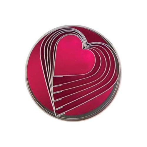 Chef Inox Cutter Set - 18/8 Heart 6 Piece Size: 50 - 90mm