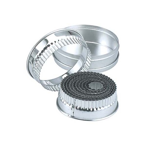 Cutter Set - 18/8 Sml Rnd Crinkled 11 Piece Size:25 - 95mm