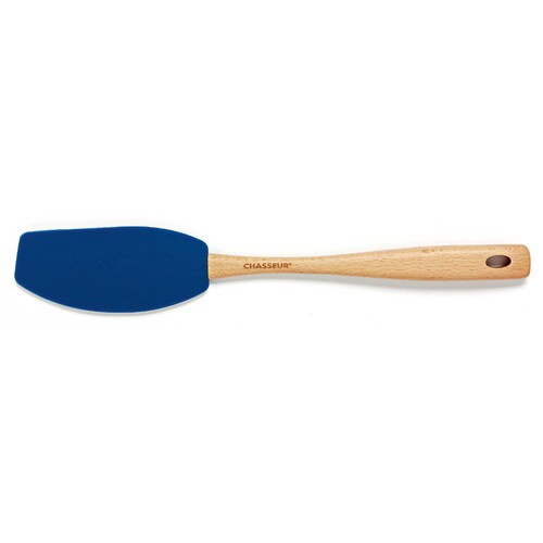 Chasseur Silicone Curved Spatula With Beechwood Handle Blue