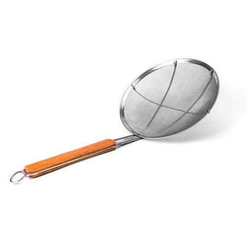 Stainless Steel Fine Mesh Skimmer with Wide Rim - 260mm Ø