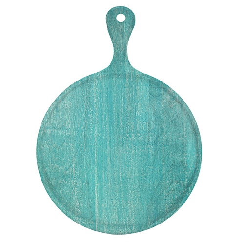 Chef Inox Mangowood Serving Board Round with Handle 300x400x15mm Aqua