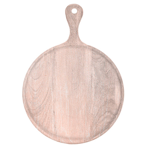 Chef Inox Mangowood Serving Board Round with Handle 300x400x15mm Coral