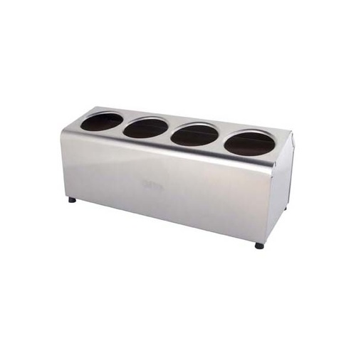 Chef Inox Cutlery Cylinder Holder - Stainless Steel 4 Hole (4 Long)