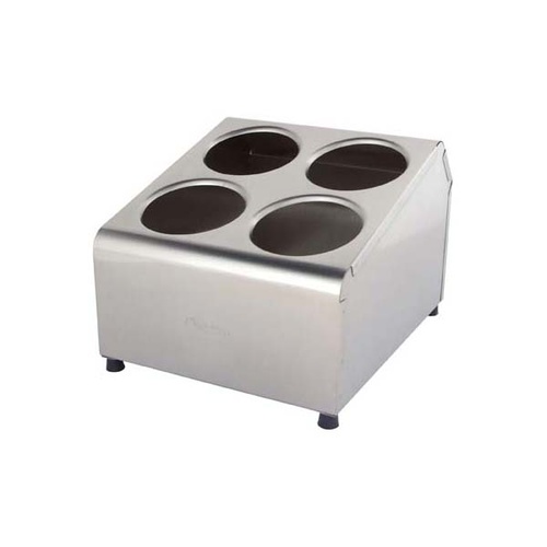 Chef Inox Cutlery Cylinder Holder - Stainless Steel 4 Hole (2 x 2)