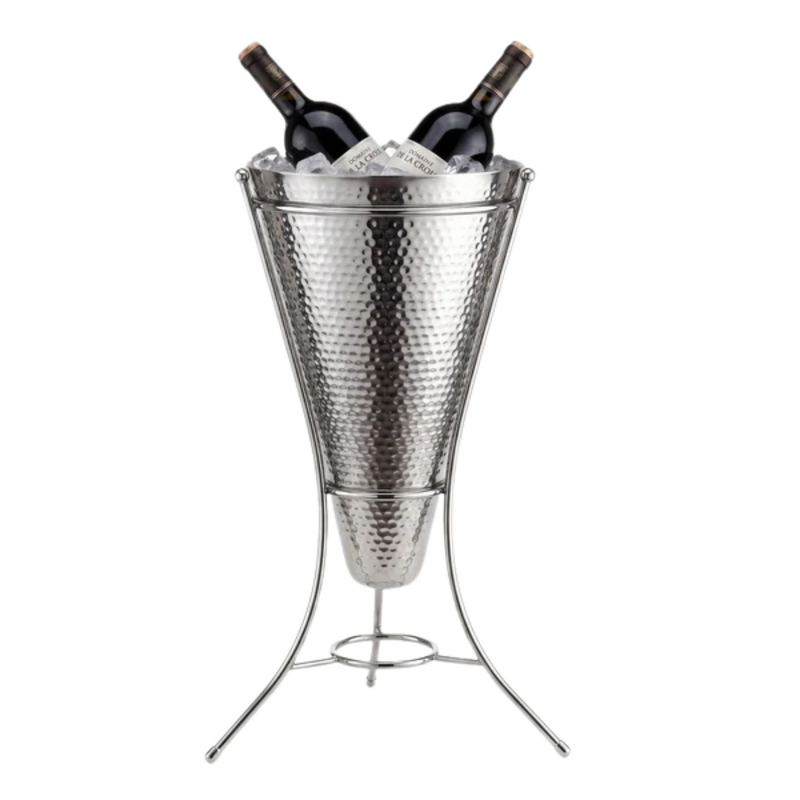 Chef Inox Serve Stainless Steel 2-Bottle Wine Cooler with Stand 210x720mm