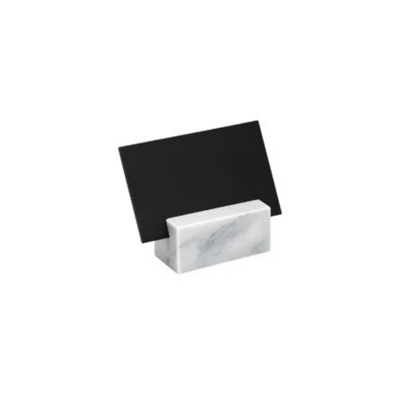 Chef Inox Serve White Marble Buffet Sign Holder 45x45x70mm