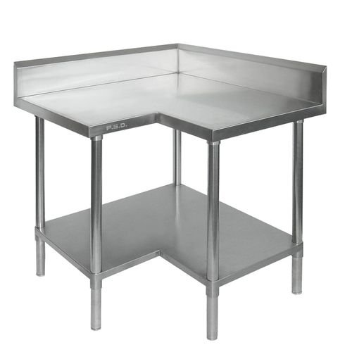 Modular Systems 0900-6-WBCB Corner Work bench with Splashback and Undershelf 900 x 900 x 900mm