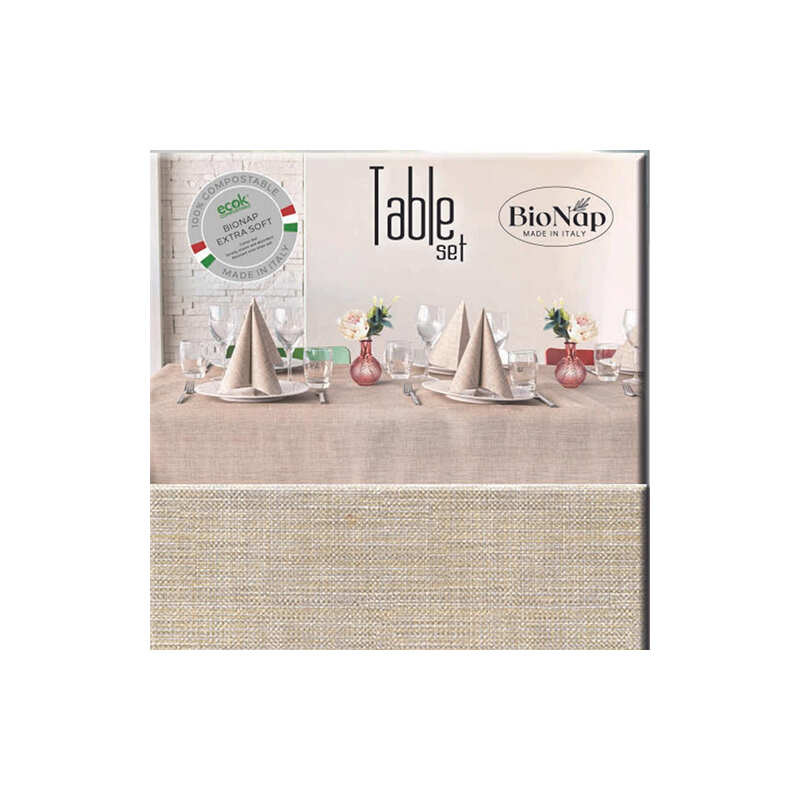 Bionap TableSet Lino Sand Compostable (Pack of 10)