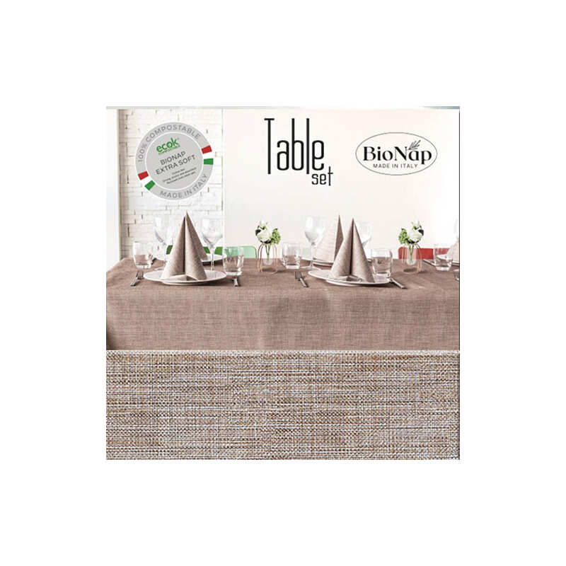 Bionap TableSet Lino Brown Compostable  (Pack of 10)
