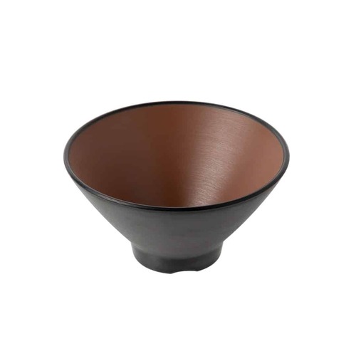 Coucou Melamine V Shape Round Bowl 13.5x7cm - Brown & Black