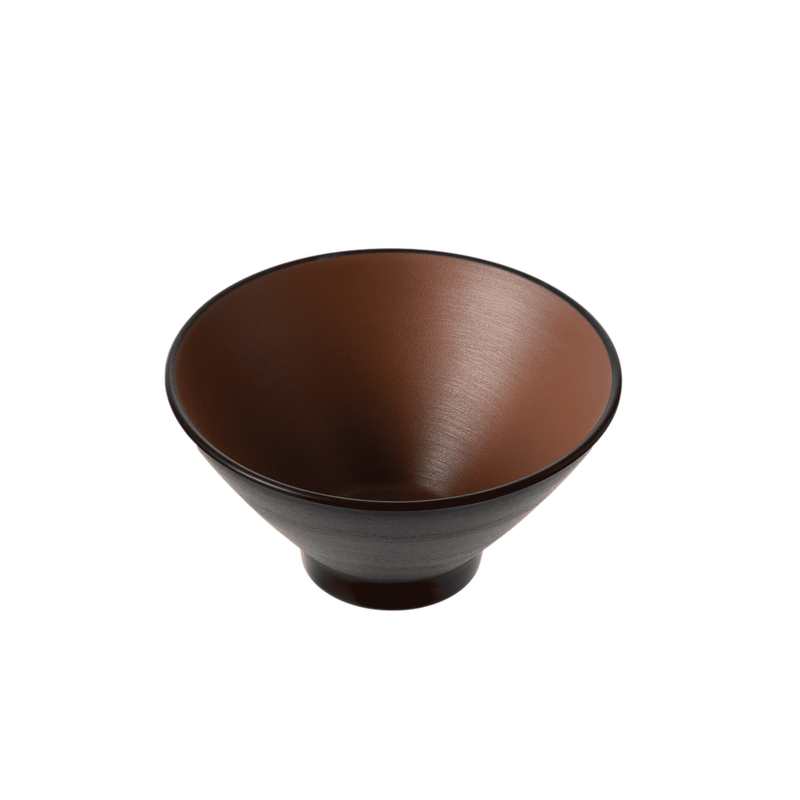 Coucou Melamine V Shape Round Bowl 15.2x7.8cm - Brown & Black