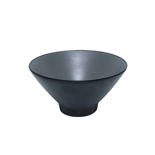 Coucou Melamine V Shape Round Bowl 15.2x7.8cm - Grey & Black