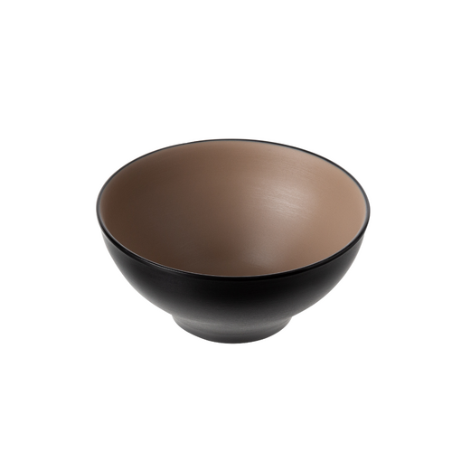 Coucou Melamine Round Bowl 16.5x7.7cm - Beige & Black