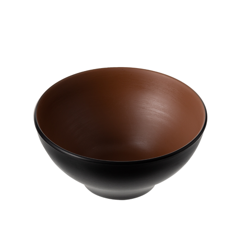 Coucou Melamine Round Bowl 19x8.9cm - Brown & Black