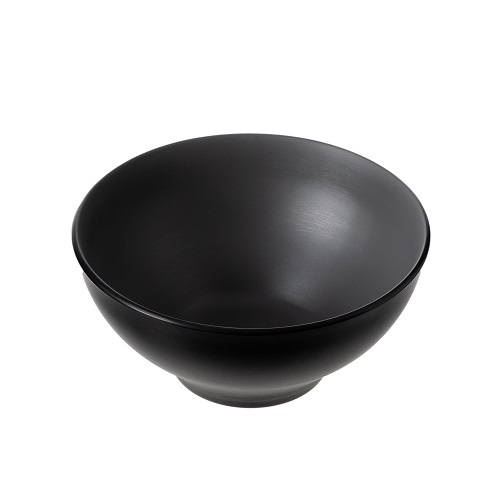 Coucou Melamine Round Bowl 19x8.9cm - Grey & Black