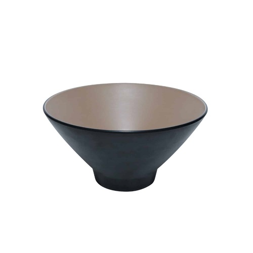 Coucou Melamine V Shape Round Bowl 20.4x10.4cm - Beige & Black