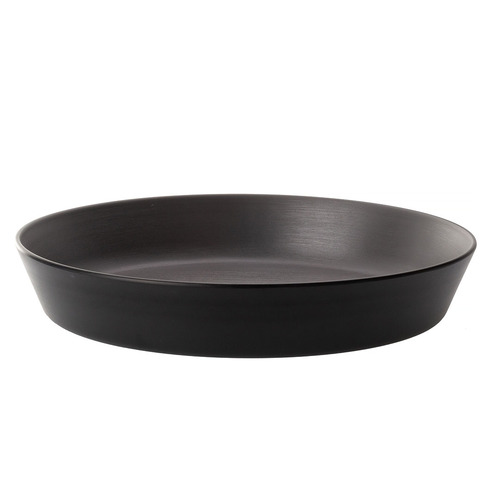 Coucou Melamine Dual Colour Flat Round Bowl 29cm - Grey & Black