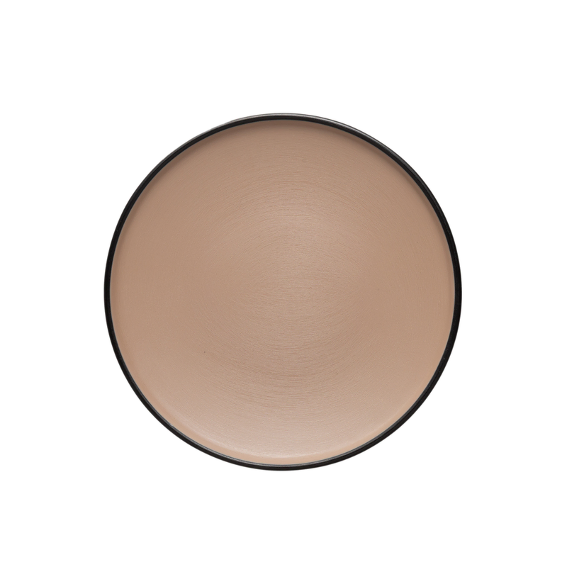 Coucou Melamine Round Plate 16.7x1.9cm - Beige & Black