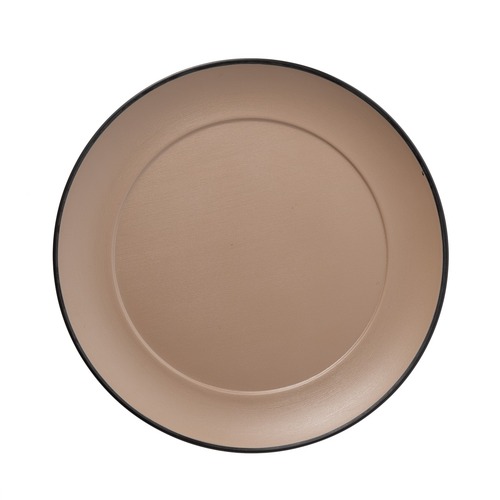 Coucou Melamine Round Plate 26cm - Beige & Black