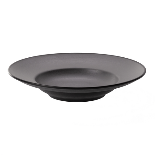 Coucou Melamine Round Deep Plate 26.5cm - Grey & Black