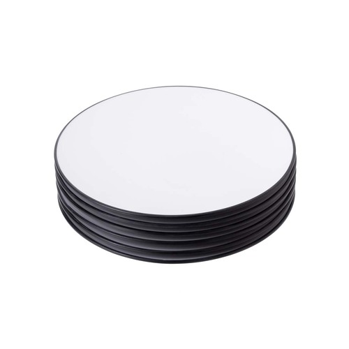 Coucou Melamine Side Plate 20.5cm - White & Black (Box of 6)