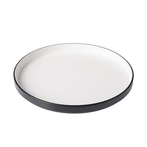 CouCou Dual Colour Round Edge Plate 27cm - White & Black