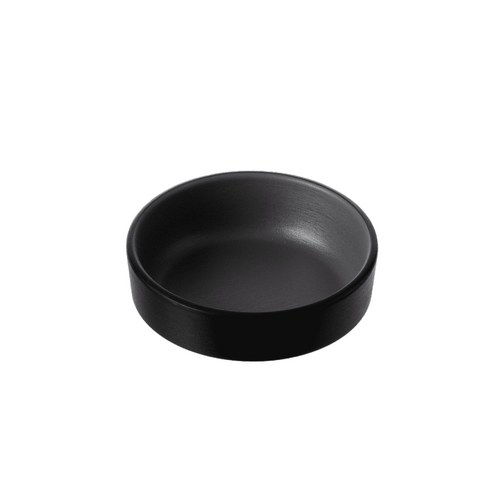 Coucou Melamine Small Round Dish 7.6x2.7cm - Grey & Black