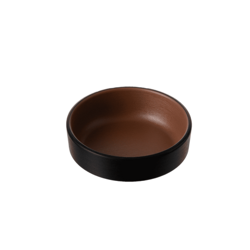 Coucou Melamine Small Round Dish 12.7x4.4cm - Brown & Black