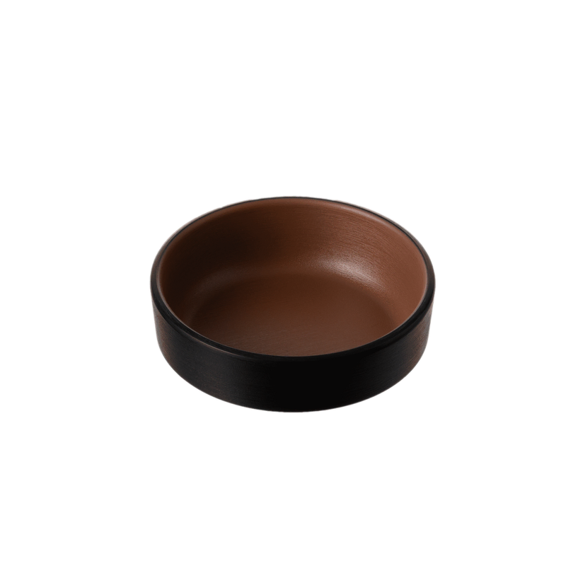 Coucou Melamine Small Round Dish 12.7x4.4cm - Brown & Black