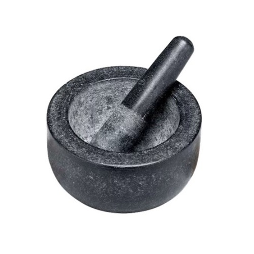 Avanti Mortar & Pestle Low Profile 200mm - Black Solid Granite