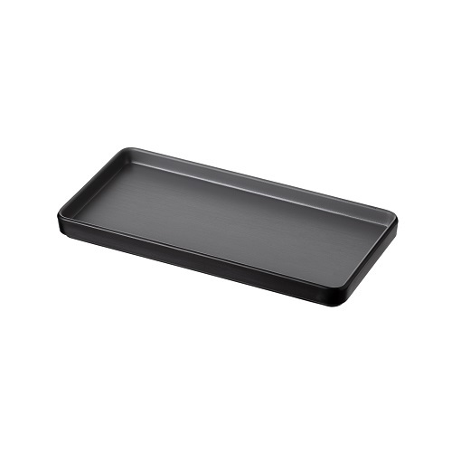 Coucou Melamine Rectangular Plate 24.9x11.2x2cm - Grey & Black