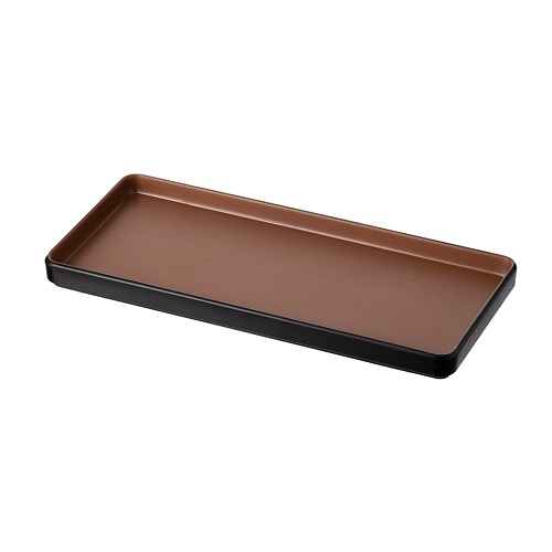 Coucou Melamine Rectangular Plate 29x13x2cm - Brown & Black