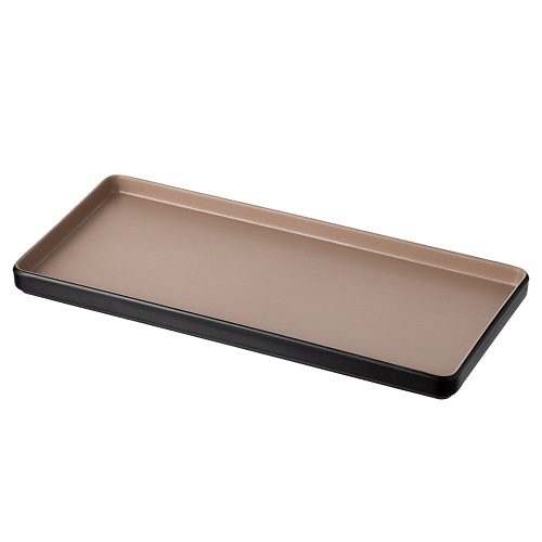 Coucou Melamine Rectangular Plate 32.6x15x2cm - Beige & Black