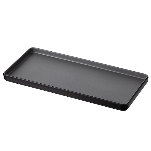 Coucou Melamine Rectangular Plate 32.6x15x2cm - Grey & Black