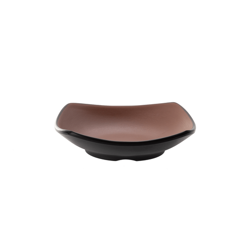 Coucou Melamine Square Sauce Dish 13 x 13cm - Brown & Black