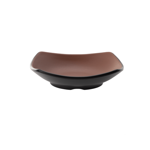 Coucou Melamine Square Dish 15 x 15cm - Brown & Black