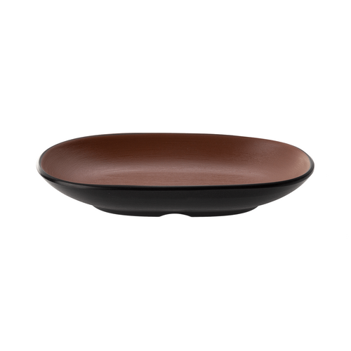 Coucou Melamine Oblong Plate 18 x 10cm - Brown & Black