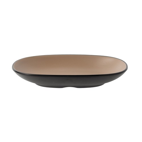 Coucou Melamine Oblong Plate 19.5 x 12.5cm - Beige & Black