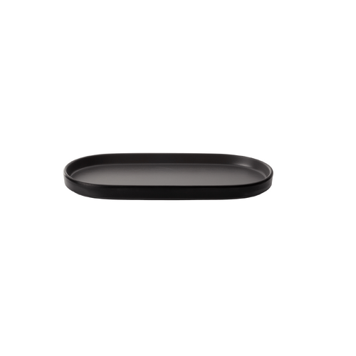 Coucou Melamine Dual Colour Oblong Plate 23.5x11cm - Grey & Black