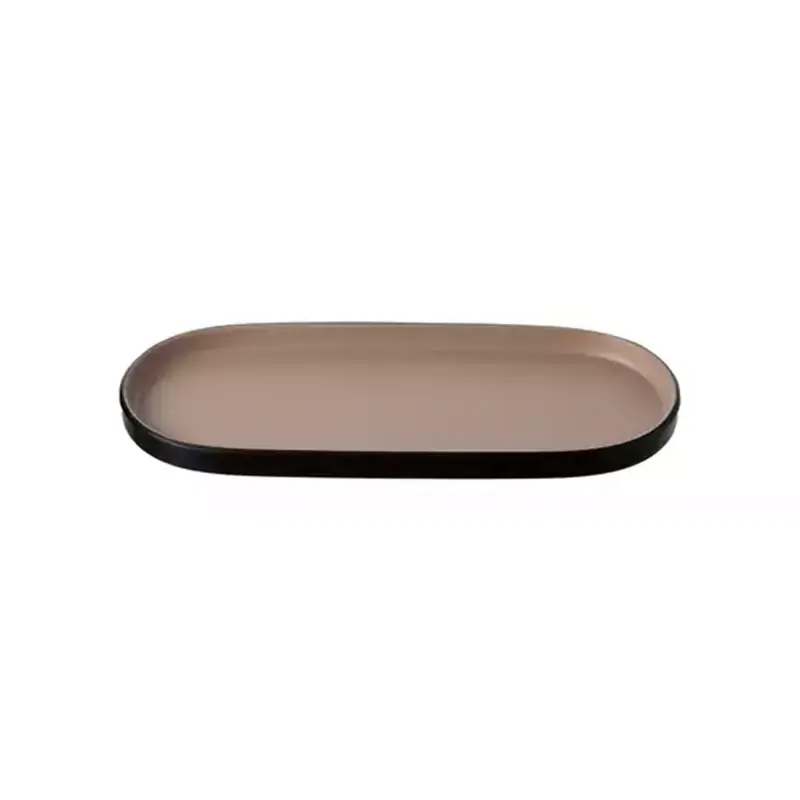 CouCou Dual Colour Oblong Plate 46x15cm - Beige & Black