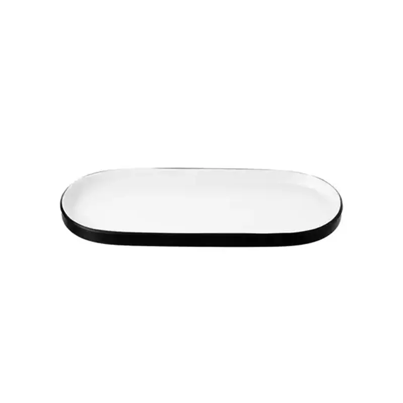 CouCou Dual Colour Oblong Plate 46x15cm - White & Black